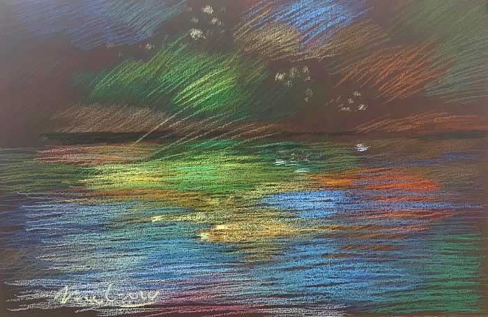 Newberry, Central Coast Reflections, 2020, pastel, 13x18"