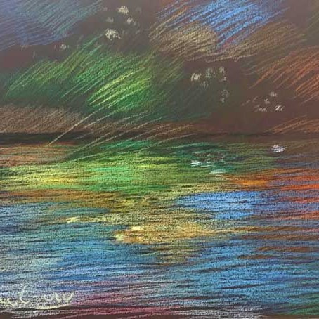 Newberry, Central Coast Reflections, 2020, pastel, 13x18"