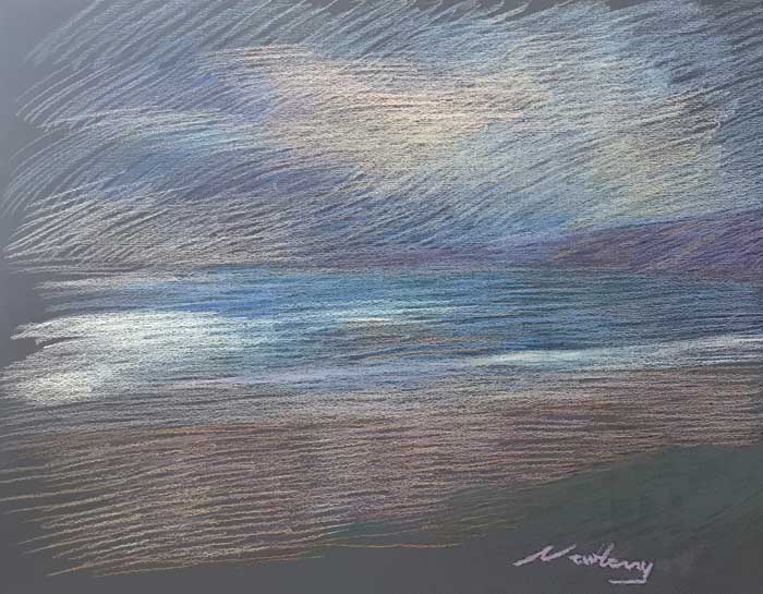 Newberry, Ocean Ave in Santa Monica, 2010, pastel, 16x20"