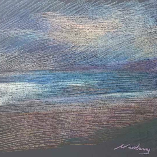 Newberry, Ocean Ave in Santa Monica, 2010, pastel, 16x20"