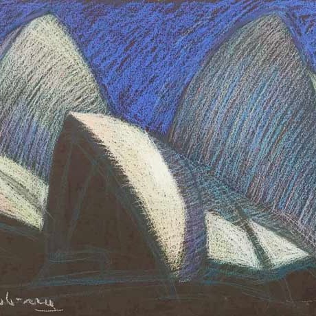 Newberry, Sydney Opera House, pastel