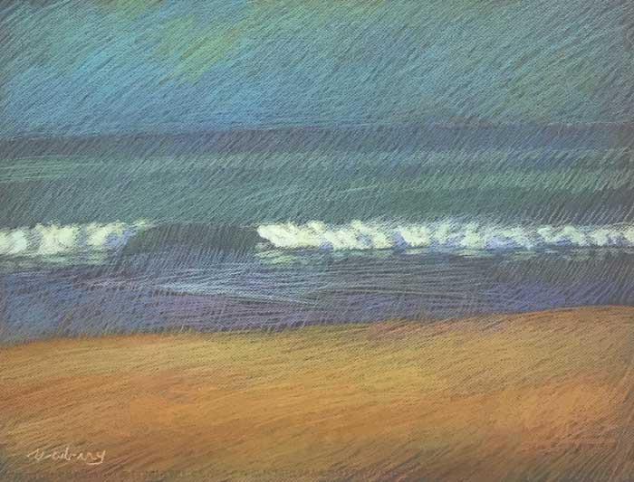 Newberry, San Onofre Yellow-Orange, 2020, pastel, 18x24 inches