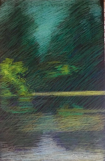 Newberry, Lake Fulmor, edit demo, Newberry Idyllwild Pastel Plein Air Workshop, 2021