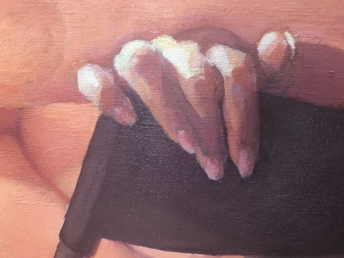 Newberry, Danae, wip, detail, hand. life-size