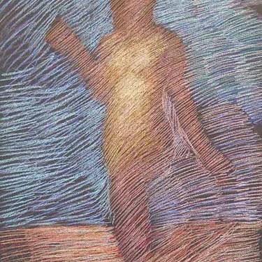 Newberry, pastel figure drawing, pink shadows