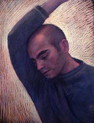 Newberry, pastel figure drawing, Stavros