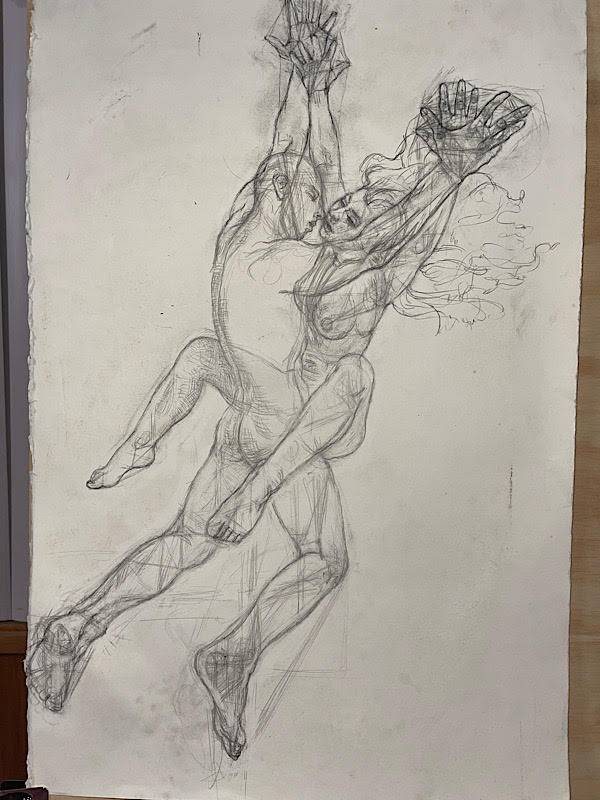 Newberry, 1st stage graphite study for Creation