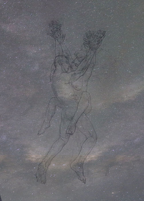 Newberry, study and background reference of the Milky Way (photo reference by Lissa Evans).