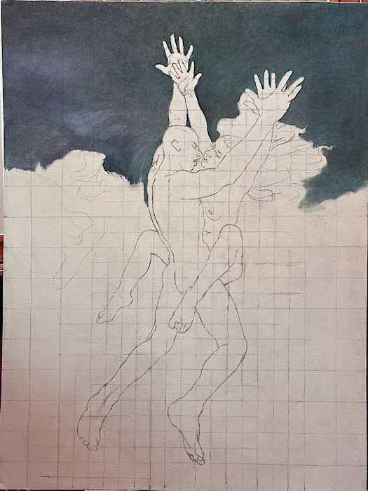 Newberry, Creation, wip, partial sky, June 30, 2022