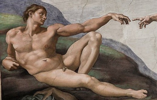 Michelangelo, Adam, detail from the Sistine Chapel, 1512, fresco