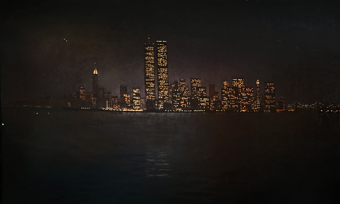 Newberry, Manhattan at Night, 1983, oil on canvas, 24x40"
