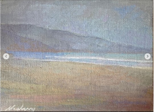 Newberry, View of La Jolla from Blacks Beach, oil on panel 9x12"