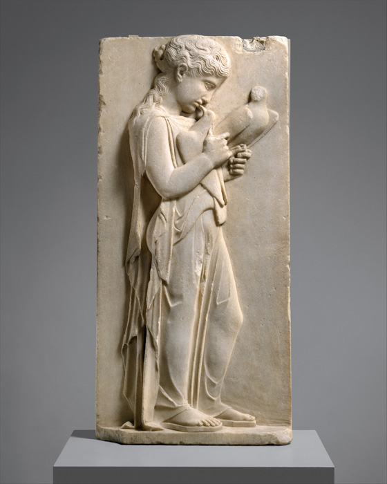 Marble Grave Stele of a Little Girl, 450–440 B.C., Parian Marble